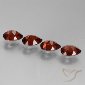 Pedras preciosas de Granada Piropo groselha vermelha natural de 3.72 ct, Formato de pêra, VVS-VS