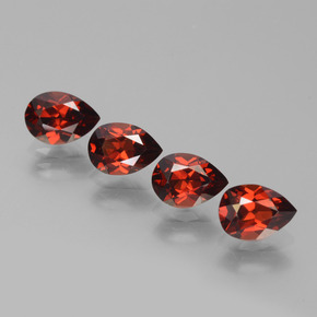 Pedras preciosas de granada piropo vermelho natural de 3,76 ct, formato de pêra, VVS-VS
