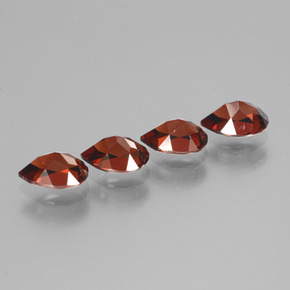 Pedras preciosas de granada piropo vermelho natural de 3,76 ct, formato de pêra, VVS-VS