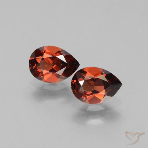Pedras preciosas de granada piropo vermelho natural de 1,84 ct, formato de pêra, VVS-VS