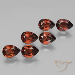 Pedras preciosas de Granada Piropo Vermelho escuro natural de 5.16 ct, Formato de pêra, VS