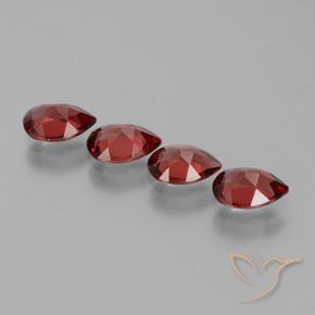 Pedras preciosas de Granada Piropo Vermelho escuro natural de 3.06 ct, Formato de pêra, VVS-VS