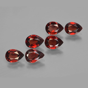 Pedras preciosas de granada piropo vermelho natural de 4,53 ct, formato de pêra, VS