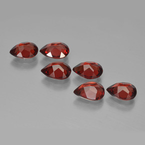 Pedras preciosas de granada piropo vermelho natural de 4,53 ct, formato de pêra, VS
