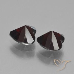 Pedras preciosas de Granada Piropo vermelho escuro natural de 1.89 ct, Coração, VVS-VS