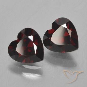 Pedras preciosas de Granada Piropo vermelho escuro natural de 1.71 ct, Coração, VVS-VS