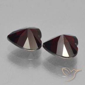 Pedras preciosas de Granada Piropo vermelho escuro natural de 1.71 ct, Coração, VVS-VS