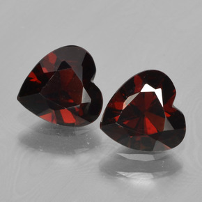 Pedras preciosas de granada piropo vermelho natural de 1,53 ct, formato de coração, VVS-VS