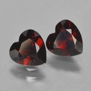 Pedras preciosas de granada piropo vermelho natural de 1,53 ct, formato de coração, VVS-VS