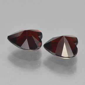 Pedras preciosas de granada piropo vermelho natural de 1,53 ct, formato de coração, VVS-VS