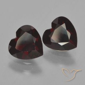 Pedras preciosas de Granada Piropo Vermelho escuro natural de 1.71 ct, Coração, VVS-VS