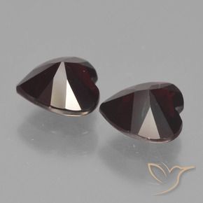 Pedras preciosas de Granada Piropo Vermelho escuro natural de 1.71 ct, Coração, VVS-VS