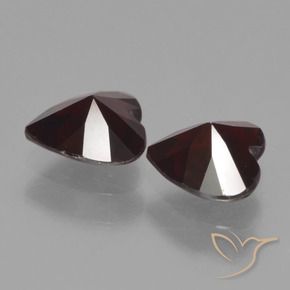 Pedras preciosas de Granada Piropo Vermelho escuro natural de 1.49 ct, Coração, VVS-VS