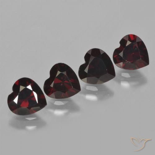 3.82ctw Natural Vermelho escuro Granada Piropo, Coração, VVS-VS