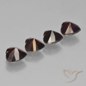 Pedras preciosas de Granada Piropo Vermelho escuro natural de 3.82 ct, Coração, VVS-VS