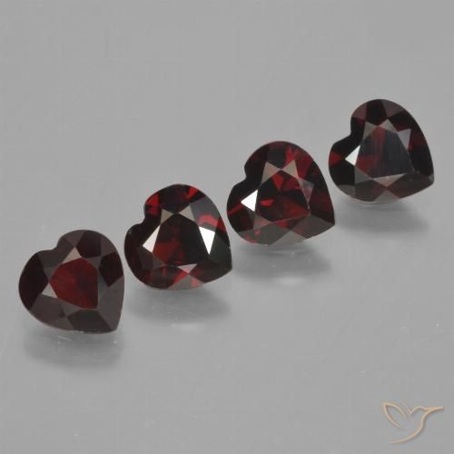 2.91ctw Natural vermelho escuro Granada Piropo, Coração, VVS-VS