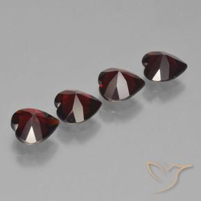 Pedras preciosas de Granada Piropo vermelho escuro natural de 2.91 ct, Coração, VVS-VS