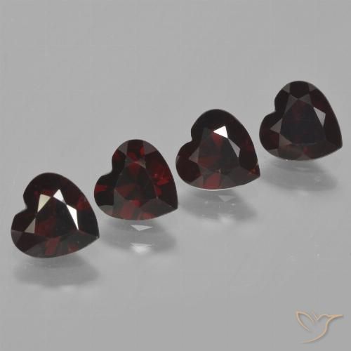 3.24ctw Natural vermelho escuro Granada Piropo, Coração, VS