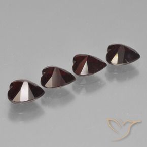 Pedras preciosas de Granada Piropo vermelho escuro natural de 3.24 ct, Coração, VS