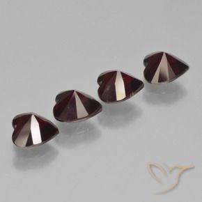 Pedras preciosas de Granada Piropo vermelho escuro natural de 3.38 ct, Coração, VVS-VS