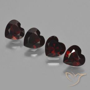 Pedras preciosas de granada piropo vermelho natural de 3,36 ct, formato de coração, VVS