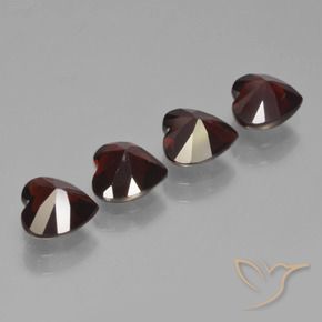 Pedras preciosas de granada piropo vermelho natural de 3,36 ct, formato de coração, VVS