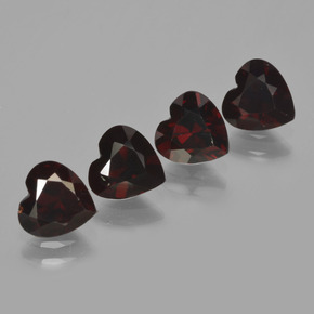 Pedras preciosas de granada piropo vermelho natural de 3,52 ct, formato de coração, VVS-VS