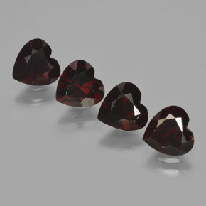 Pedras preciosas de granada piropo vermelho natural de 3,52 ct, formato de coração, VVS-VS