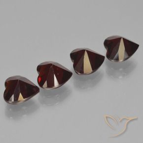 Pedras preciosas de Granada Piropo vermelho escuro natural de 3.81 ct, Coração, VVS-VS