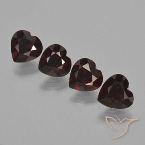 Pedras preciosas de Granada Piropo Vermelho escuro natural de 3.17 ct, Coração, VVS-VS