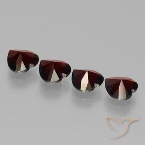 Pedras preciosas de Granada Piropo Vermelho escuro natural de 3.02 ct, Formato de coração, VVS-VS