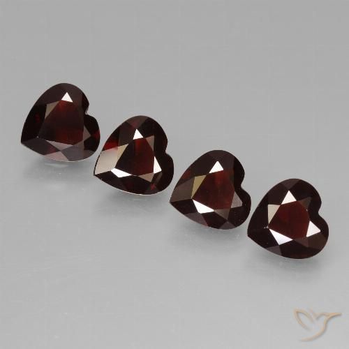 2.84ctw Natural Vermelho escuro Granada Piropo, Coração, VVS-VS