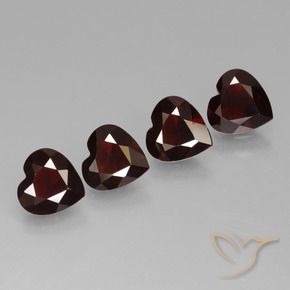 Pedras preciosas de Granada Piropo Vermelho escuro natural de 2.84 ct, Coração, VVS-VS