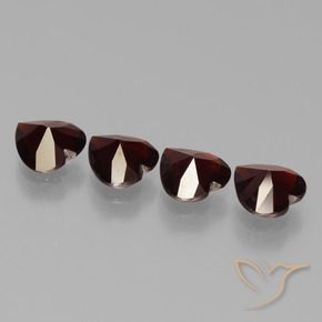 Pedras preciosas de Granada Piropo Vermelho escuro natural de 2.84 ct, Coração, VVS-VS