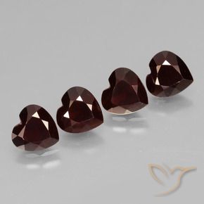 Pedras preciosas de Granada Piropo Vermelho escuro natural de 3.50 ct, Coração, VVS-VS