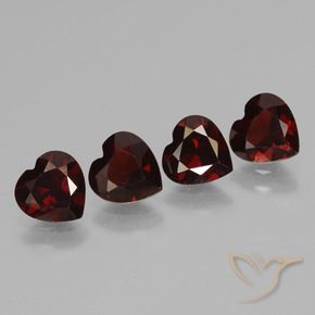 Pedras preciosas de Granada Piropo vermelho escuro natural de 3.33 ct, Formato de coração, VVS-VS