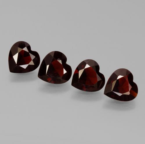 Pedras preciosas de Granada Piropo Vermelho escuro natural de 2.99 ct, Formato de coração, VVS-VS