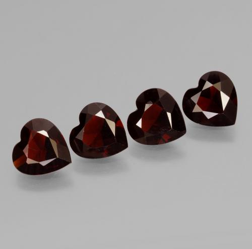 Pedras preciosas de Granada Piropo Vermelho escuro natural de 2.99 ct, Formato de coração, VVS-VS