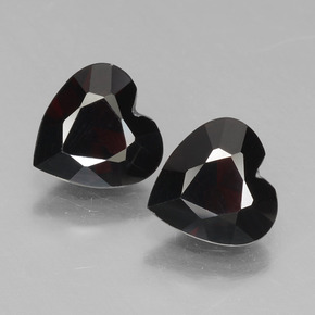 Pedras preciosas de Granada Piropo vermelho escuro natural de 1.50 ct, Formato de coração, VVS-VS