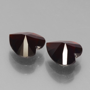 Pedras preciosas de Granada Piropo vermelho escuro natural de 1.50 ct, Formato de coração, VVS-VS
