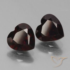 Pedras preciosas de Granada Piropo vermelho escuro natural de 1.82 ct, Coração, VVS-VS