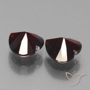 Pedras preciosas de Granada Piropo vermelho escuro natural de 1.82 ct, Coração, VVS-VS