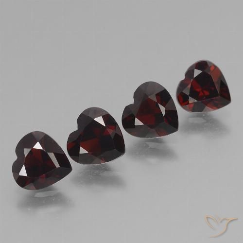 3.32ctw Natural Vermelho escuro Granada Piropo, Coração, VVS-VS