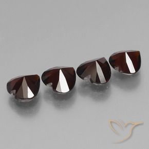 Pedras preciosas de Granada Piropo Vermelho escuro natural de 3.32 ct, Coração, VVS-VS