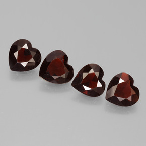 Pedras preciosas de granada piropo vermelho natural de 2,65 ct, formato de coração, VVS-VS