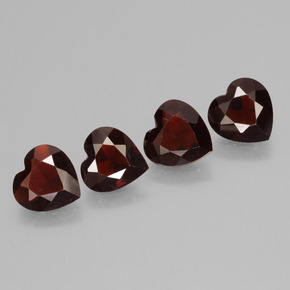 Pedras preciosas de granada piropo vermelho natural de 2,65 ct, formato de coração, VVS-VS