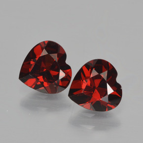 Pedras preciosas de granada piropo vermelho natural de  ct, formato de coração, VVS