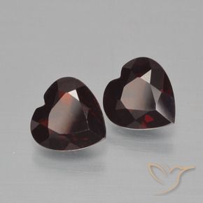 Pedras preciosas de Granada Piropo vermelho escuro natural de 1.52 ct, Coração, VVS-VS