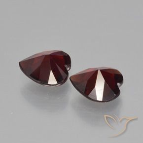 Pedras preciosas de Granada Piropo vermelho escuro natural de 1.52 ct, Coração, VVS-VS