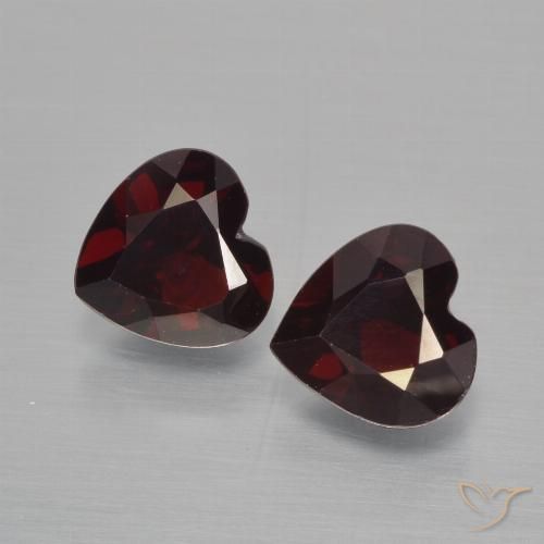 1.76ctw Natural Vermelho escuro Granada Piropo, Coração, VVS-VS